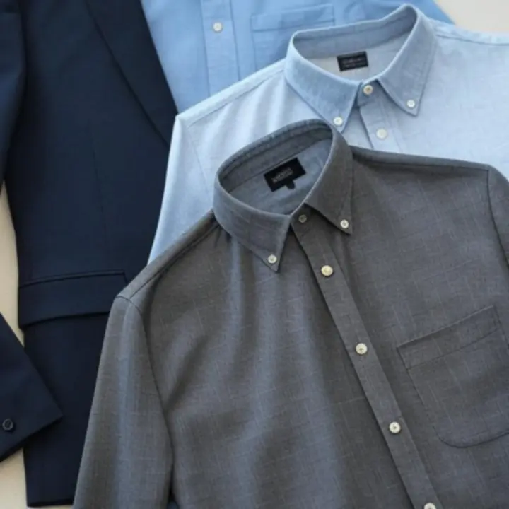 Slim fit fehér férfi ing részletgazdag közelképe