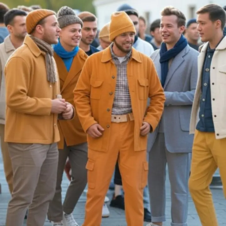 Szezonális férfi ruházati must-have darabok szerkesztett fotón